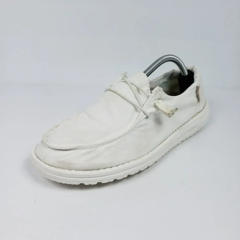 Hey Dude Wendy Womens Size 8 Silk Moon White Slip On Casual Loafer Shoes